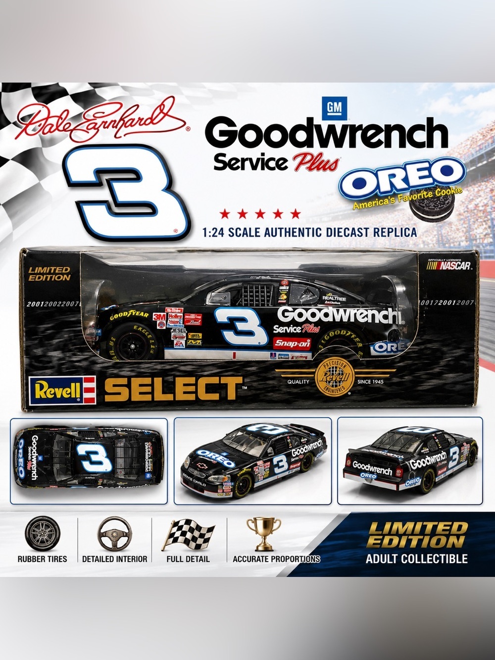 Revell Select Dale Earnhardt #3 Goodwrench Oreo 1:24Scale NASCAR Diecast Car NIB